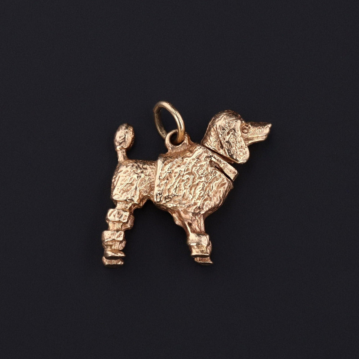 Vintage Moveable Poodle Dog Charm of 14k Gold - Trademark Antiques