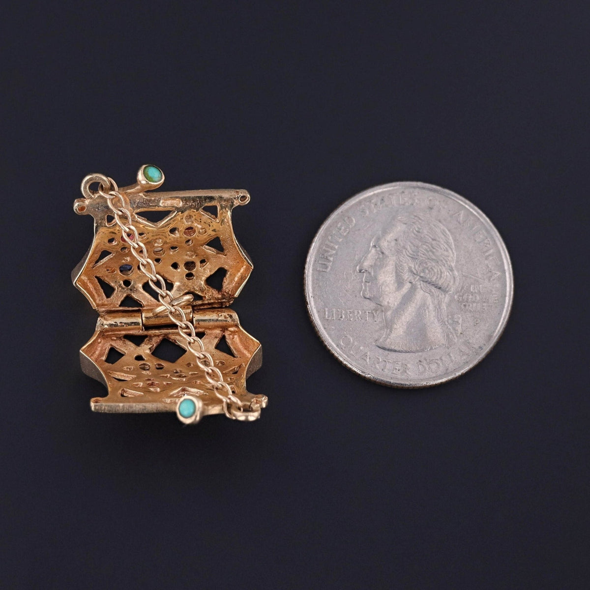 Vintage Moveable Purse Charm of 14k Gold - Trademark Antiques