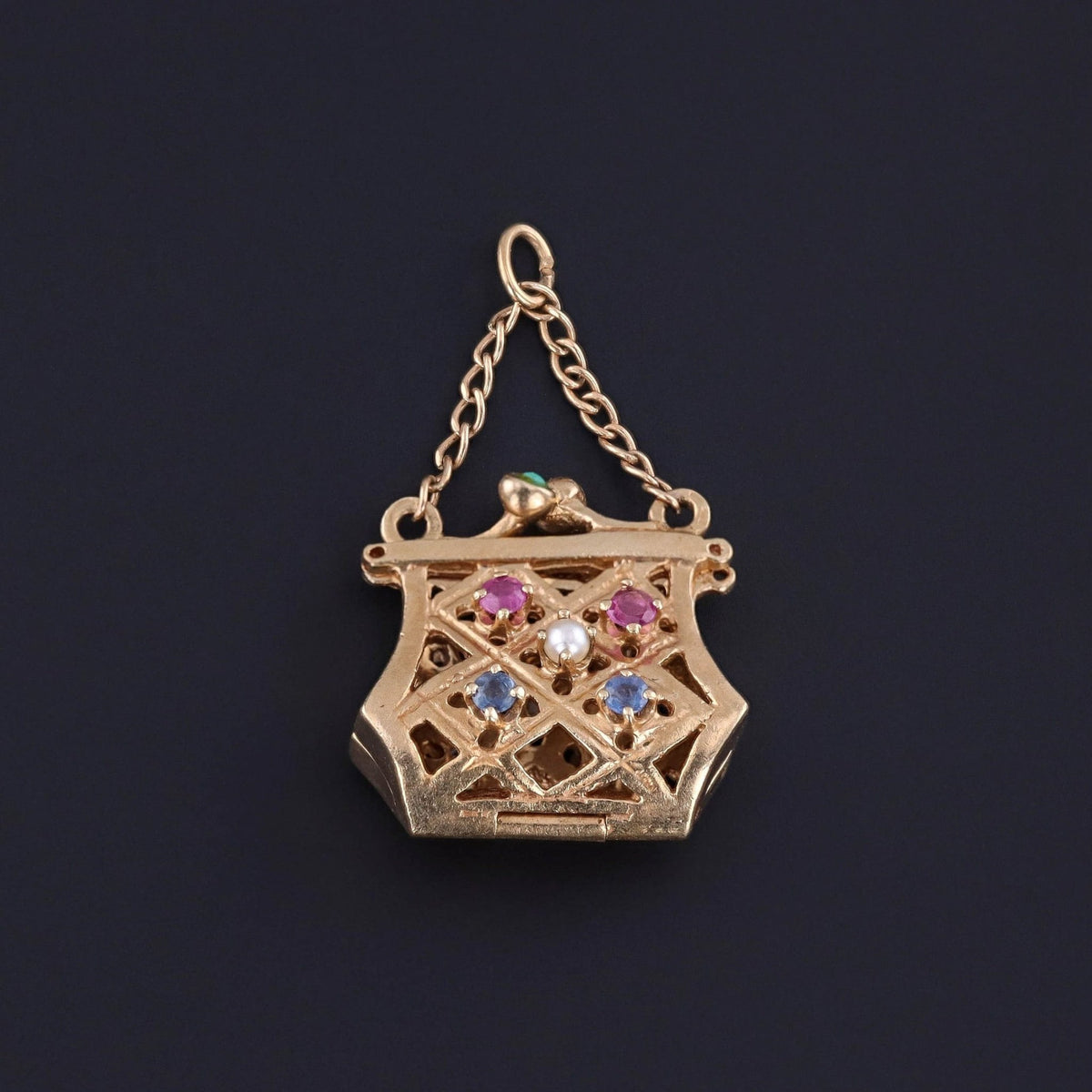 Vintage Moveable Purse Charm of 14k Gold - Trademark Antiques