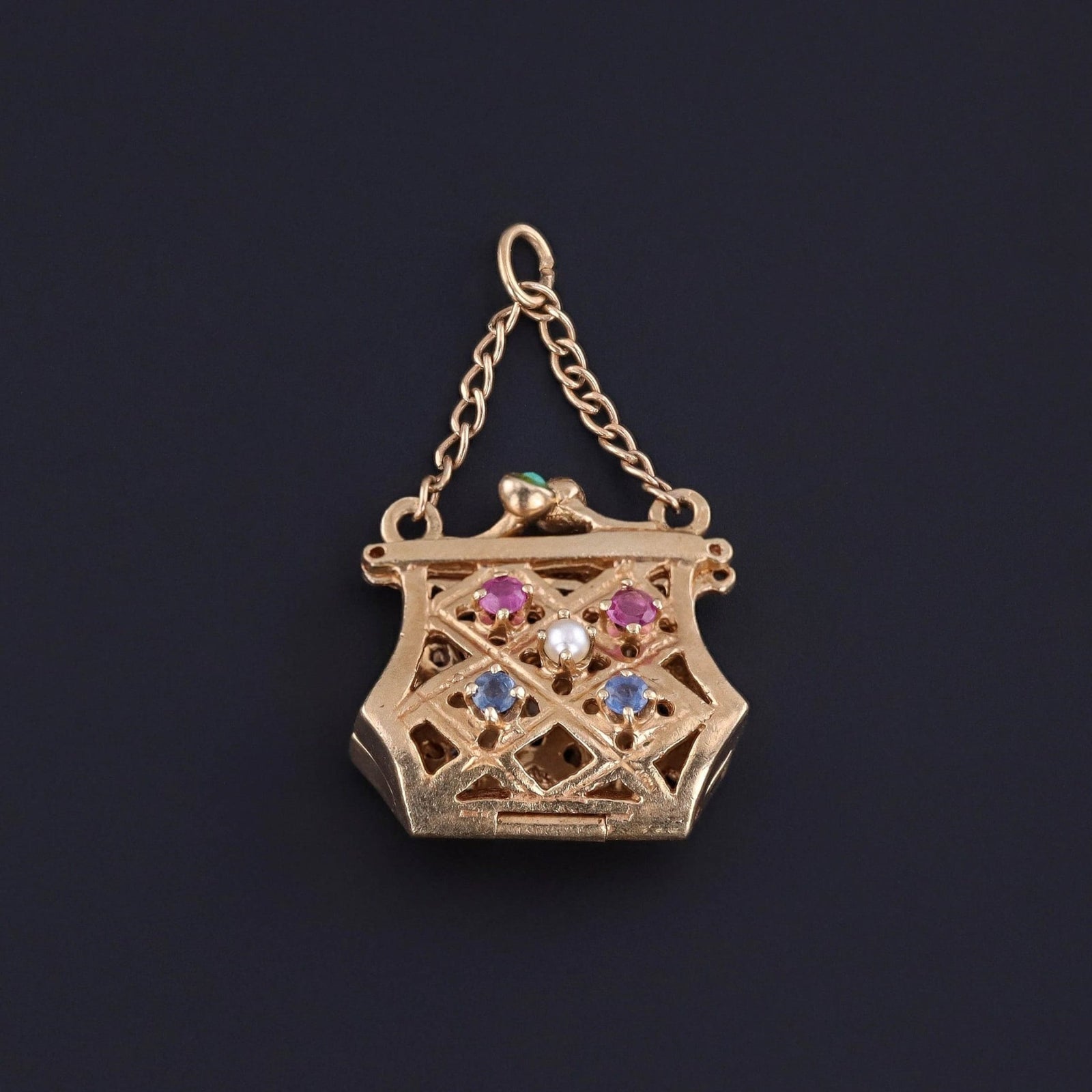 Vintage Moveable Purse Charm of 14k Gold - Trademark Antiques