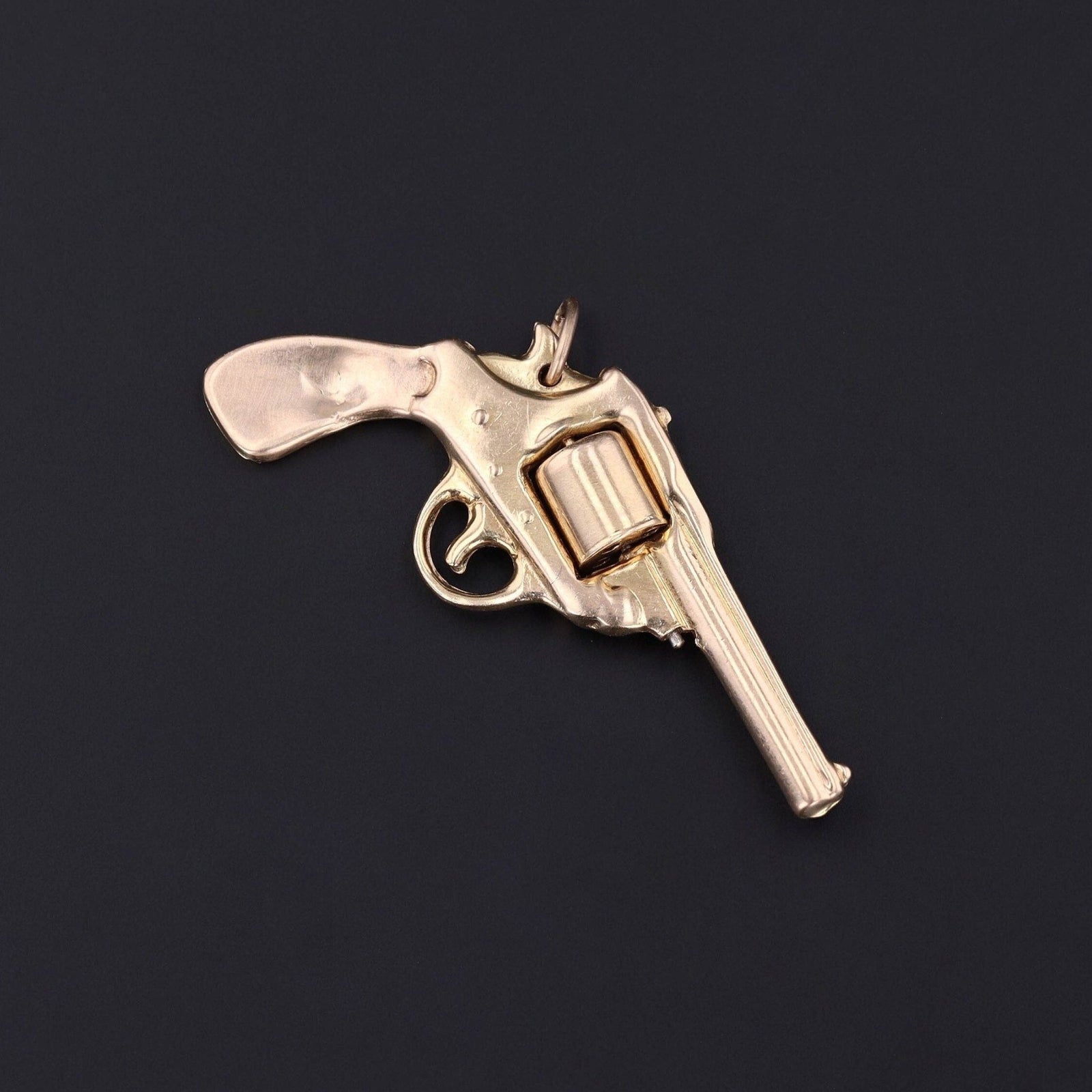 Vintage Moveable Revolver Charm of 14k Gold - Trademark Antiques