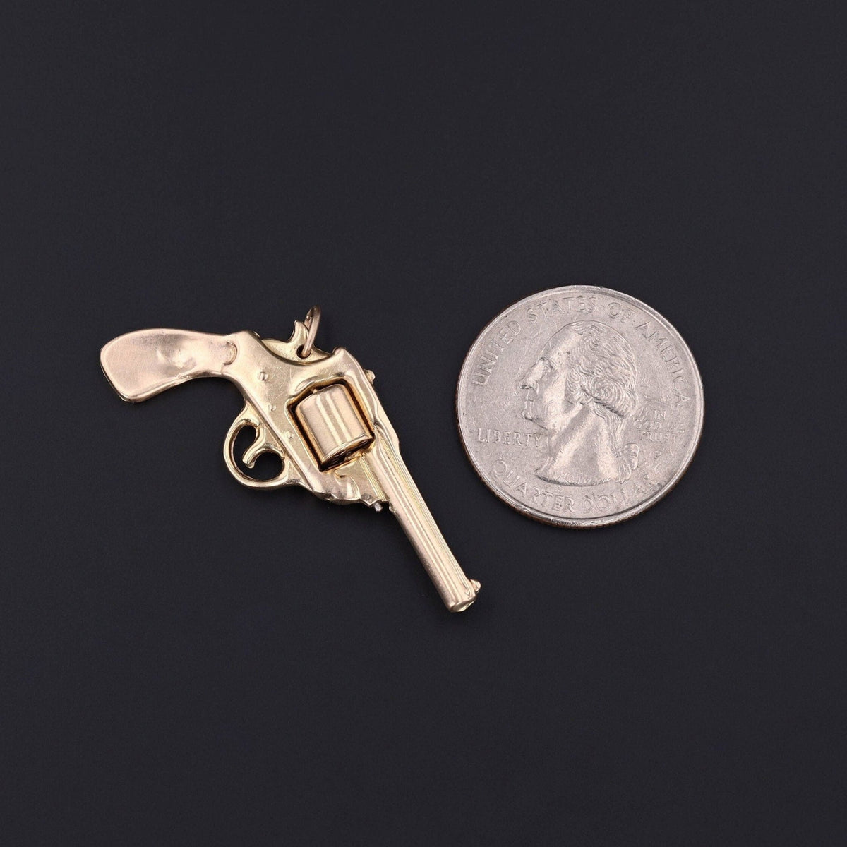 Vintage Moveable Revolver Charm of 14k Gold - Trademark Antiques