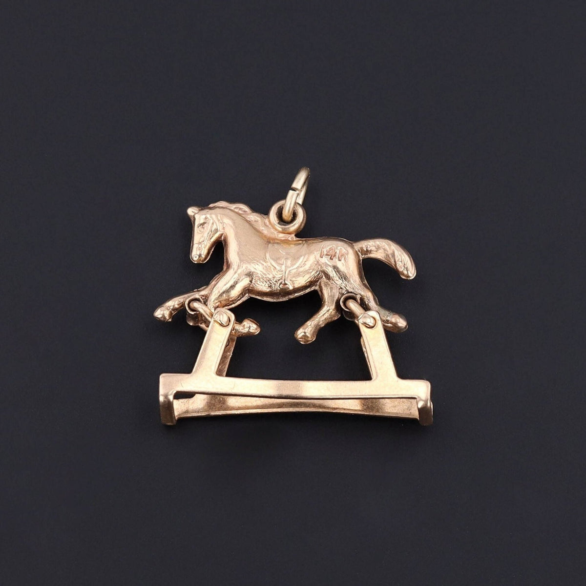 Vintage Moveable Rocking Horse Charm of 14k Gold - Trademark Antiques