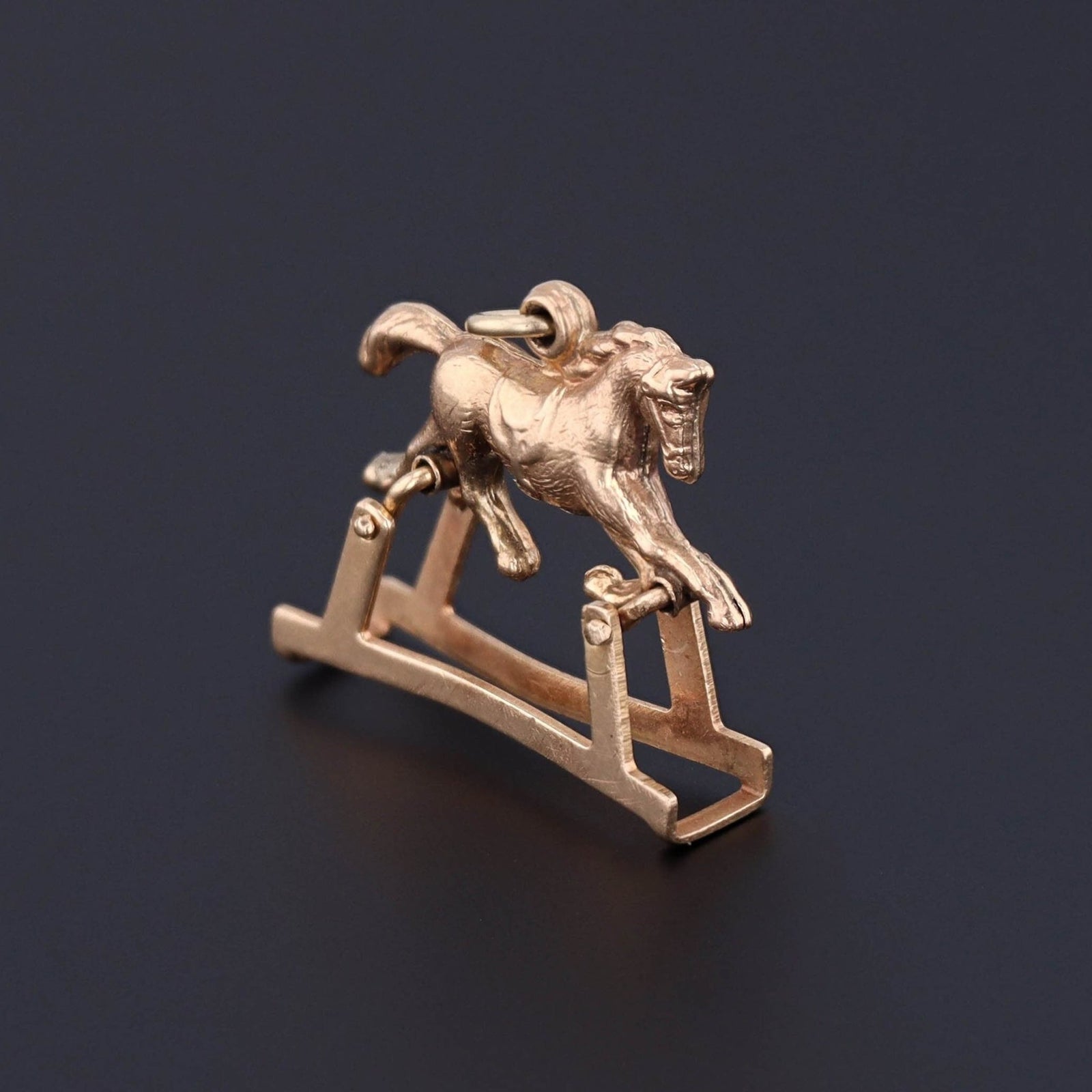 Vintage Moveable Rocking Horse Charm of 14k Gold - Trademark Antiques