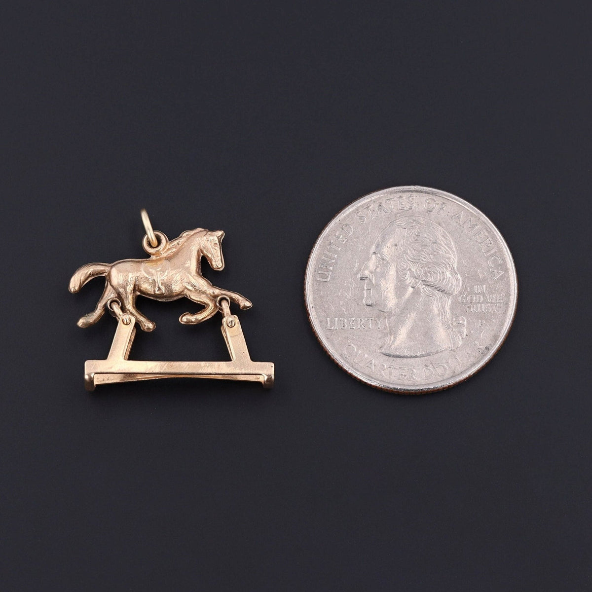 Vintage Moveable Rocking Horse Charm of 14k Gold - Trademark Antiques