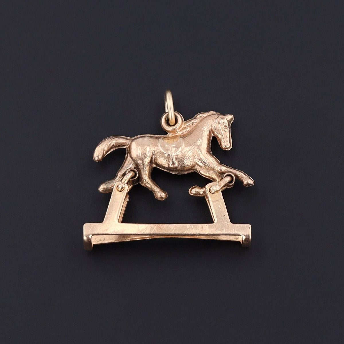 Vintage Moveable Rocking Horse Charm of 14k Gold - Trademark Antiques
