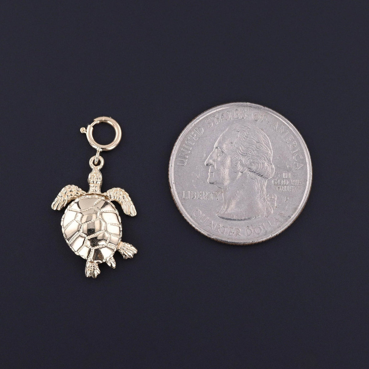 Vintage Moveable Sea Turtle Charm of 14k Gold - Trademark Antiques