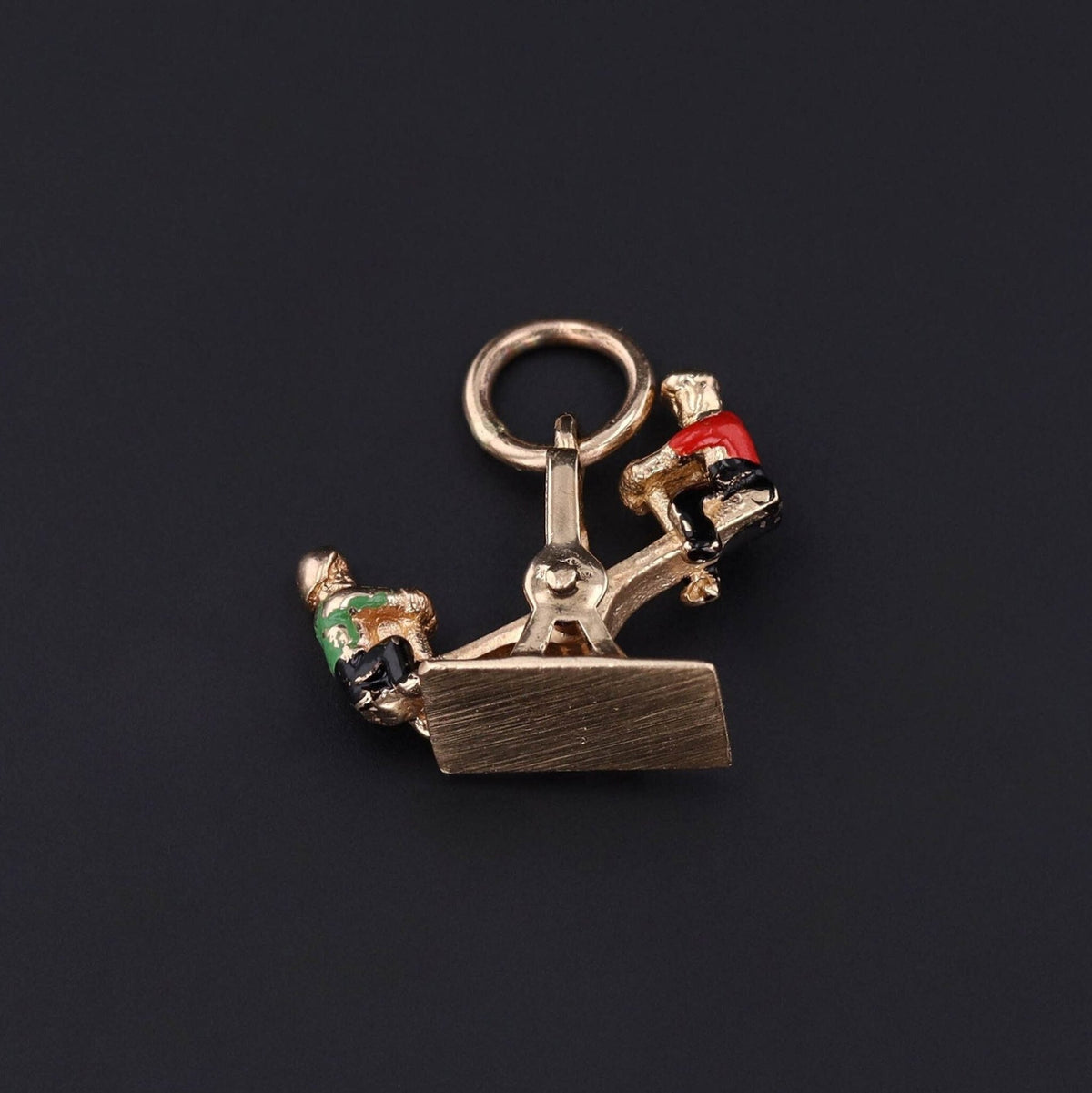 Vintage Moveable Seesaw Charm of 14k Gold - Trademark Antiques