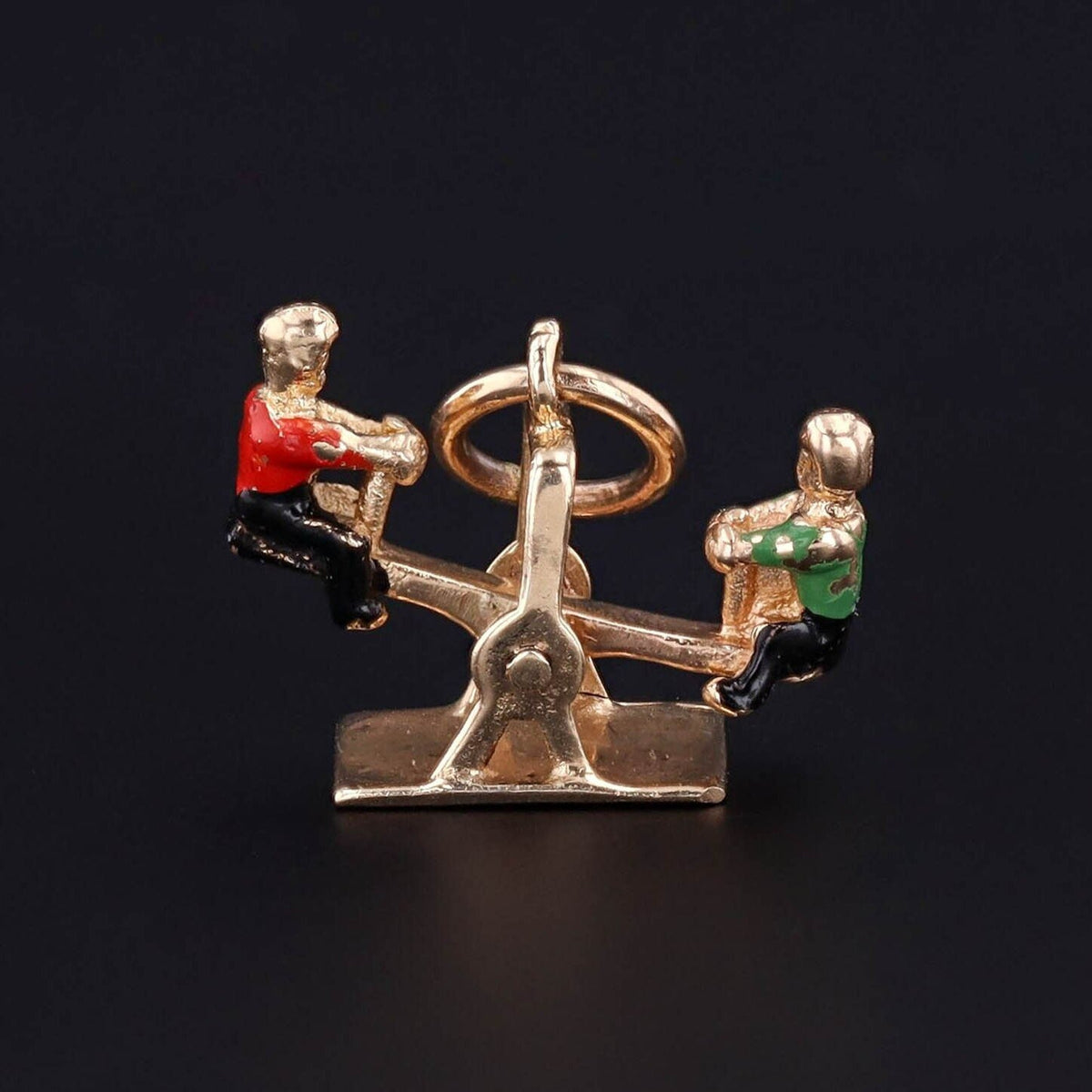 Vintage Moveable Seesaw Charm of 14k Gold - Trademark Antiques