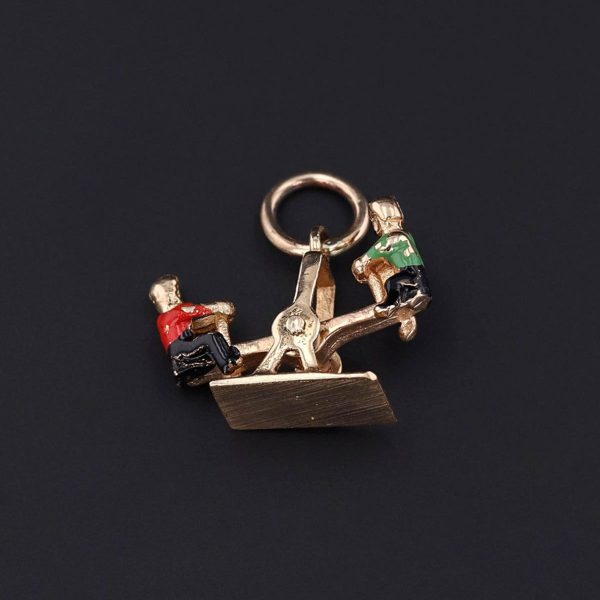 Vintage Moveable Seesaw Charm of 14k Gold - Trademark Antiques