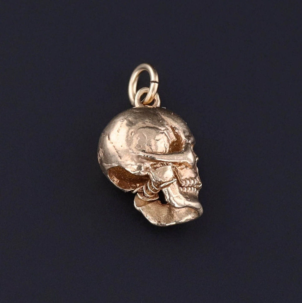 Vintage Moveable Skull Charm of 14k Gold - Trademark Antiques
