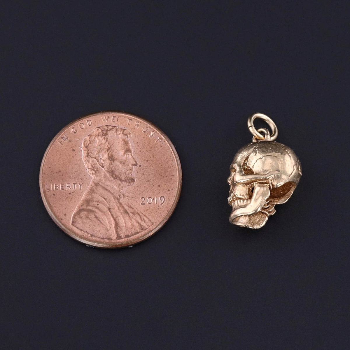 Vintage Moveable Skull Charm of 14k Gold - Trademark Antiques
