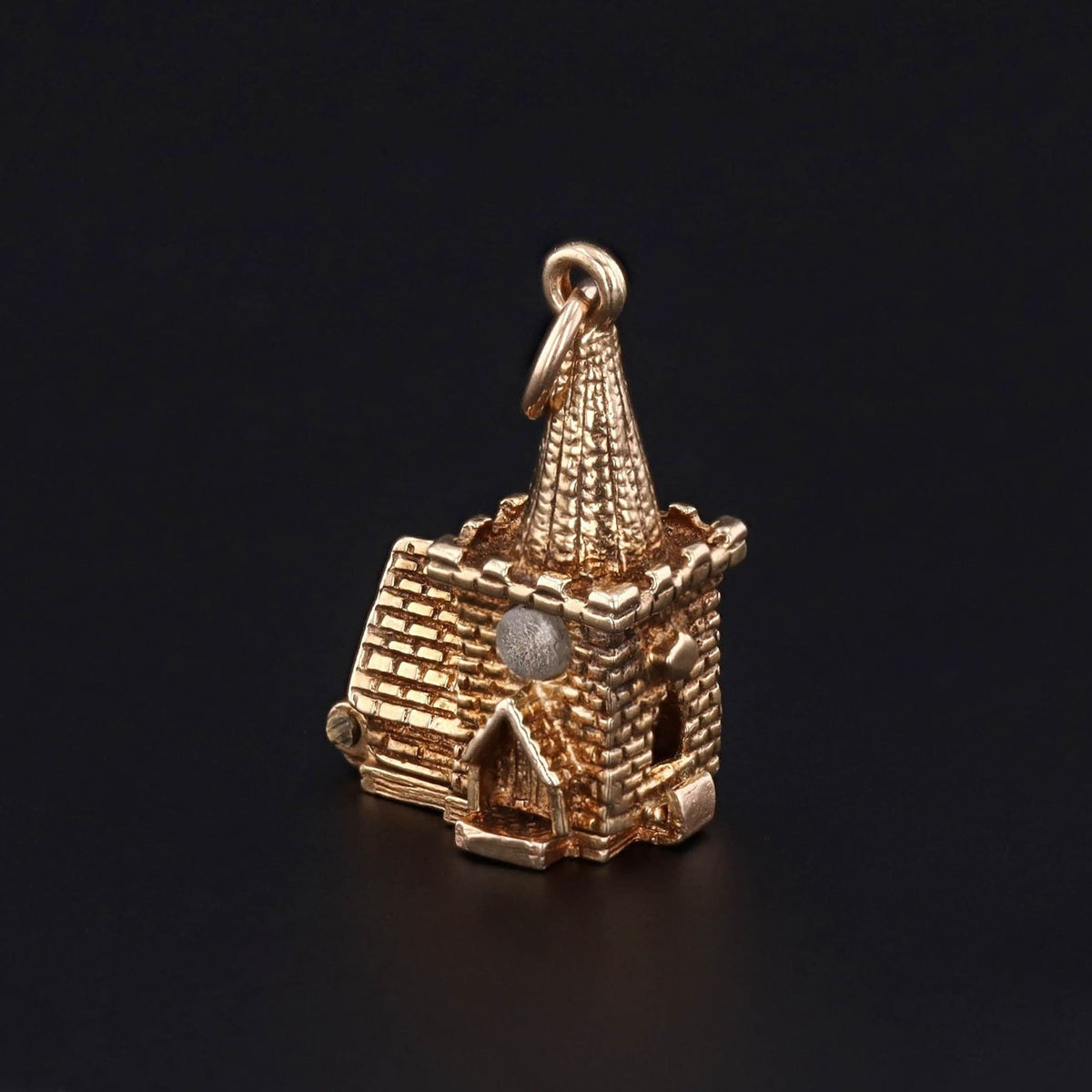 Vintage Moveable Stanhope Wedding Chapel Charm of 14k Gold - Trademark Antiques