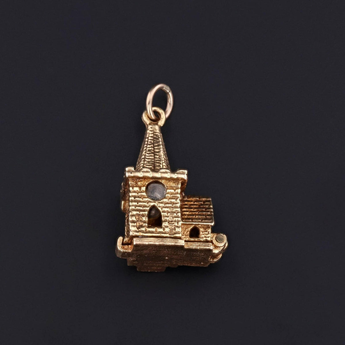 Vintage Moveable Stanhope Wedding Chapel Charm of 14k Gold - Trademark Antiques