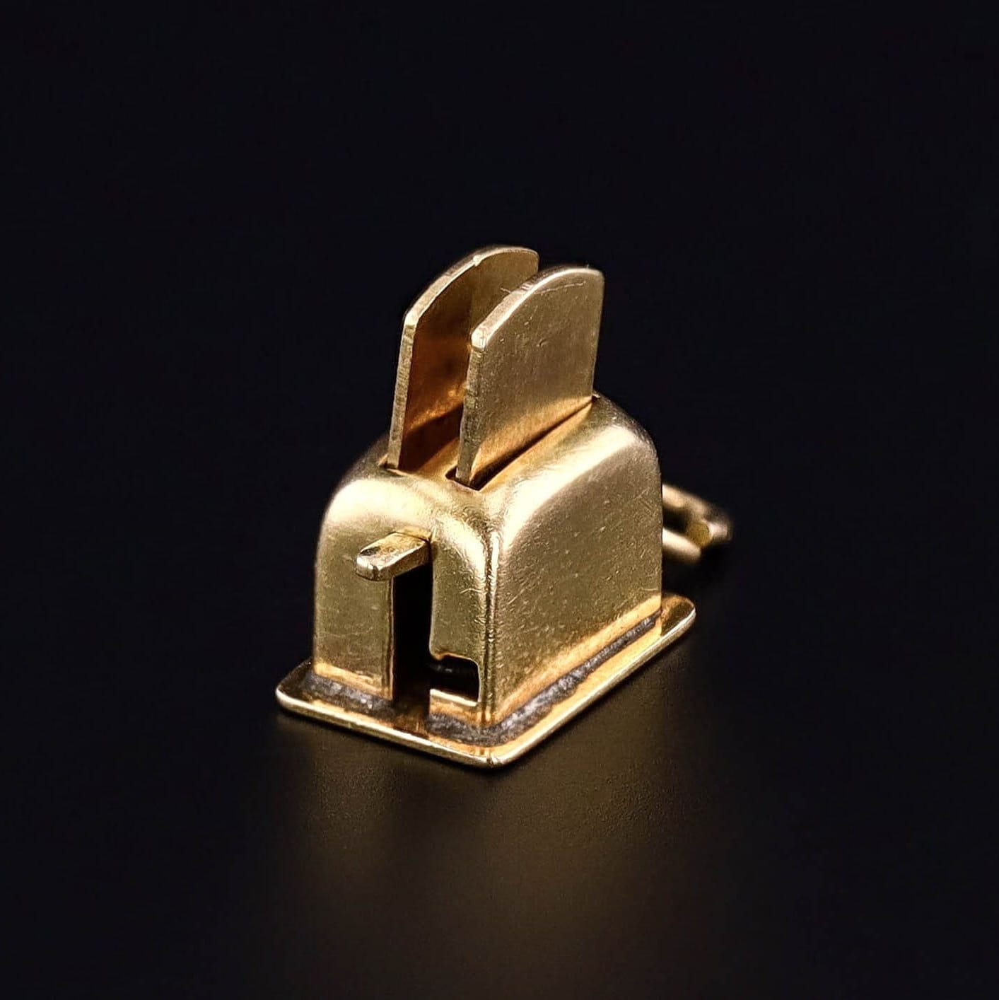 Vintage Moveable Toaster Charm fo 14k Gold - Trademark Antiques