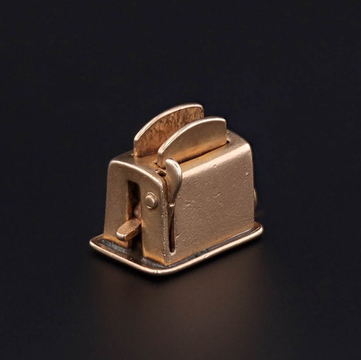 Vintage Moveable Toaster Charm of 10k Gold - Trademark Antiques