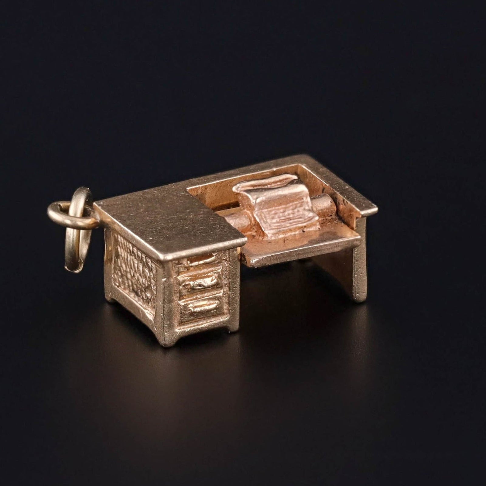 Vintage Moveable Typewriter Charm of 14k Gold - Trademark Antiques