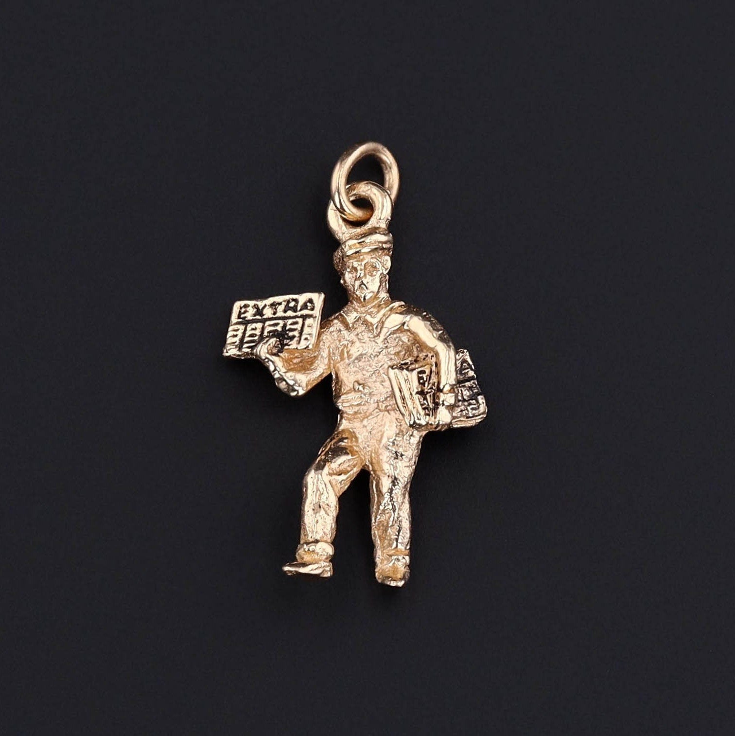 Vintage Newsie Charm of 14k Gold - Trademark Antiques