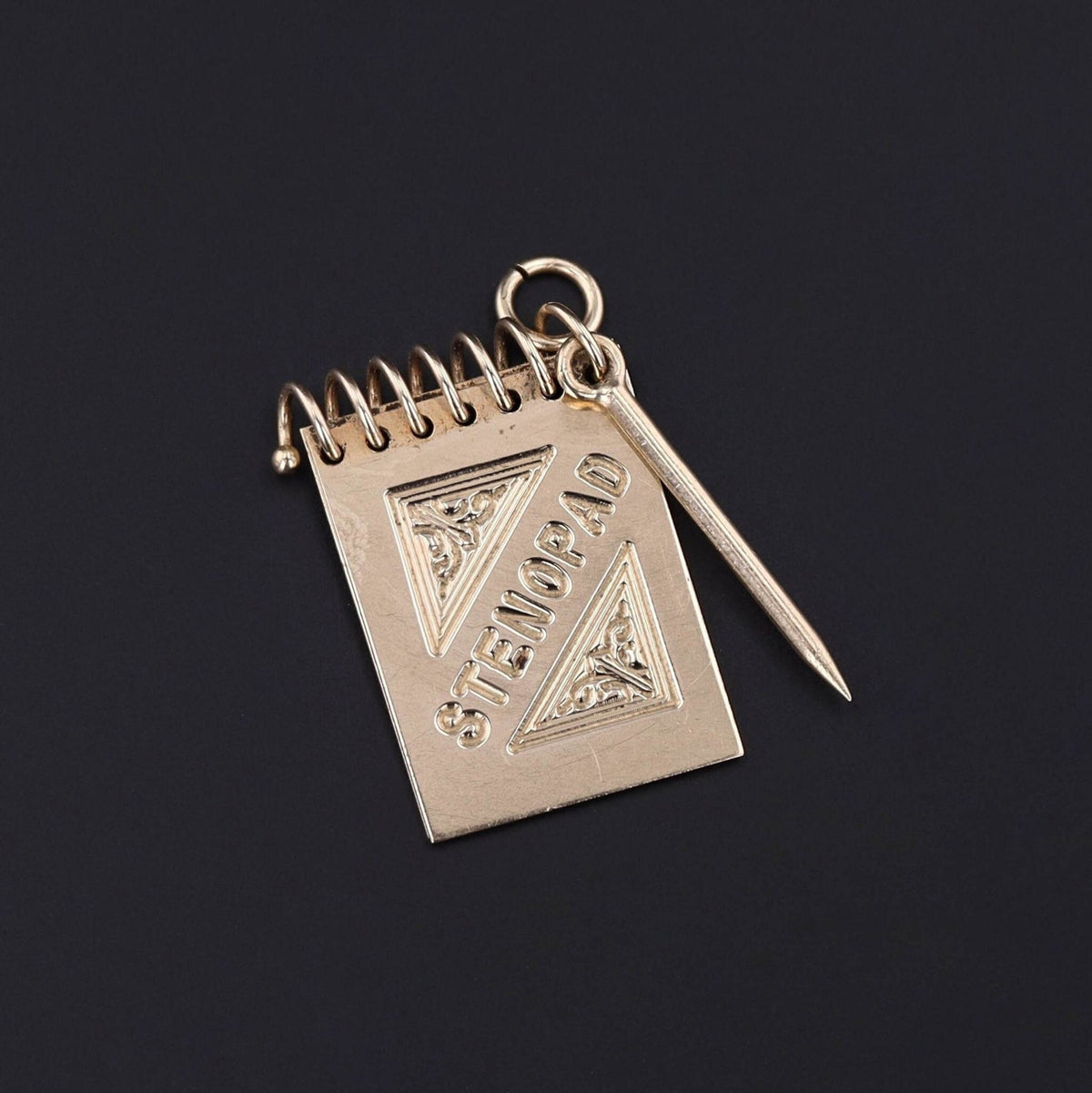 Vintage Notebook Pendant of 14k Gold - Trademark Antiques