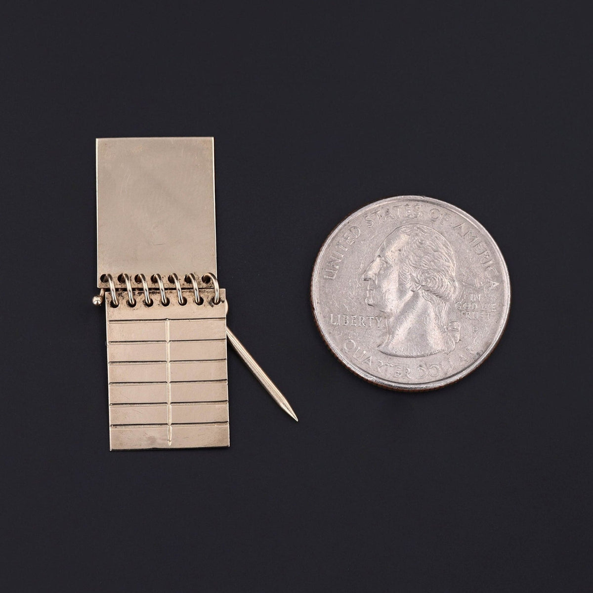 Vintage Notebook Pendant of 14k Gold - Trademark Antiques