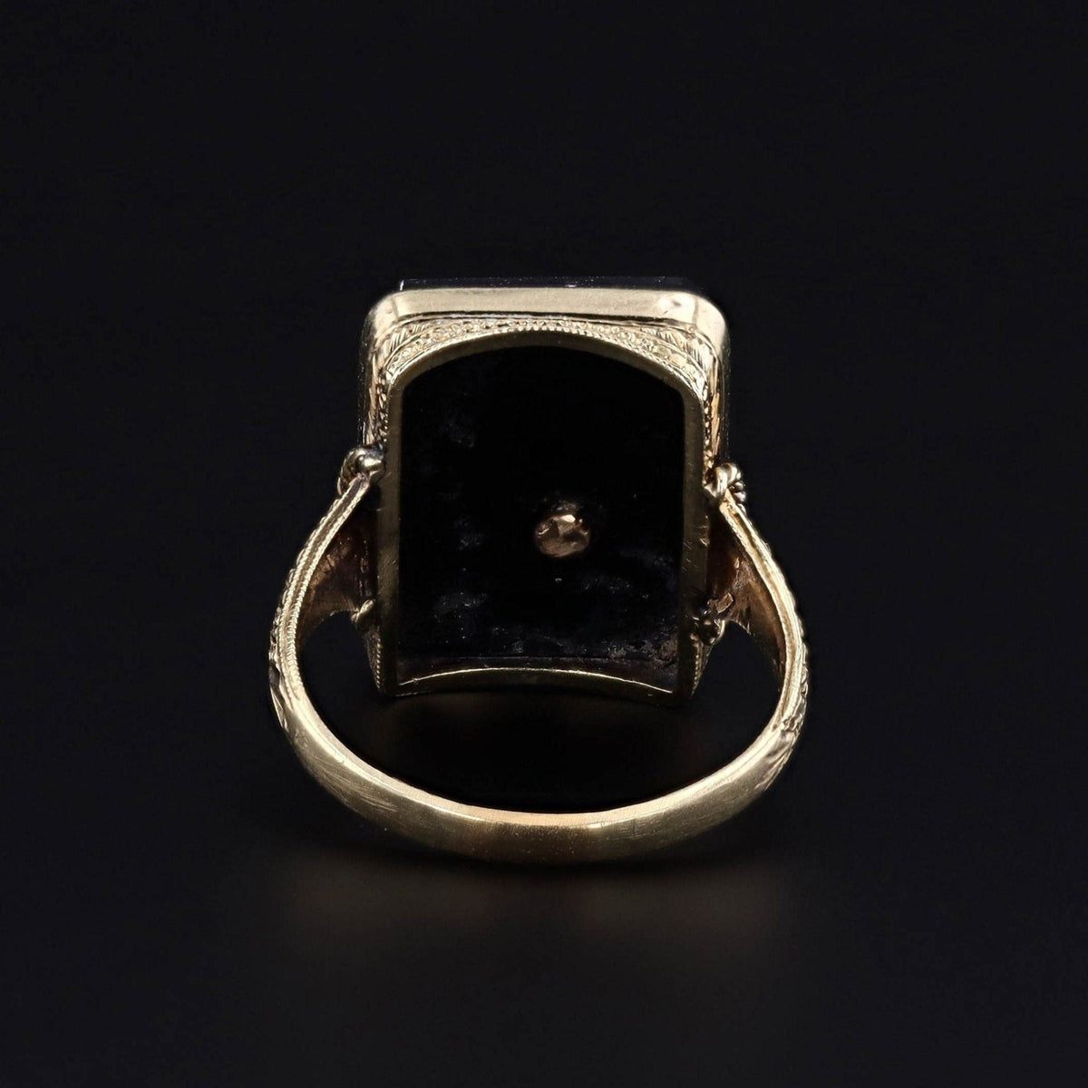 Vintage Onyx Bird Conversion Ring of 18k Gold - Trademark Antiques