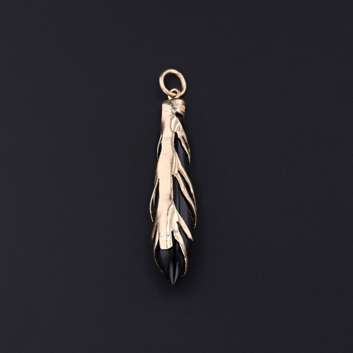 Vintage Onyx Conversion Pendant of 14k Gold - Trademark Antiques