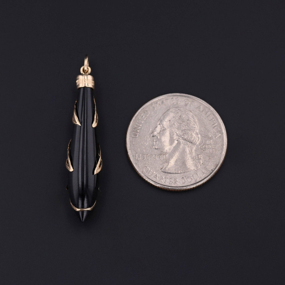 Vintage Onyx Conversion Pendant of 14k Gold - Trademark Antiques