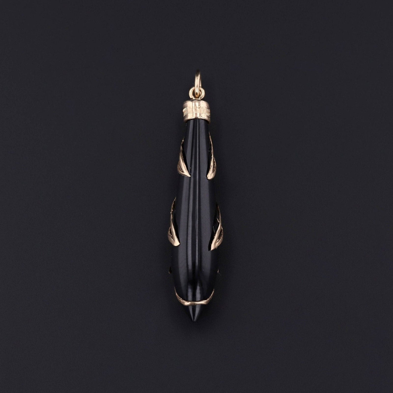 Vintage Onyx Conversion Pendant of 14k Gold - Trademark Antiques
