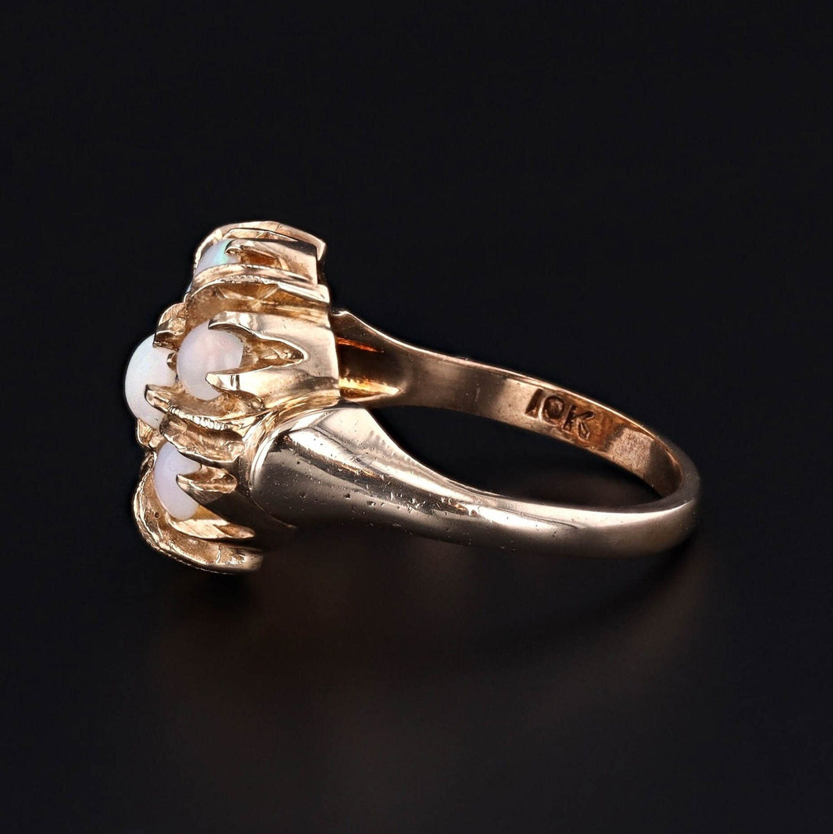 Vintage Opal Cluster Ring of 10k Gold - Trademark Antiques