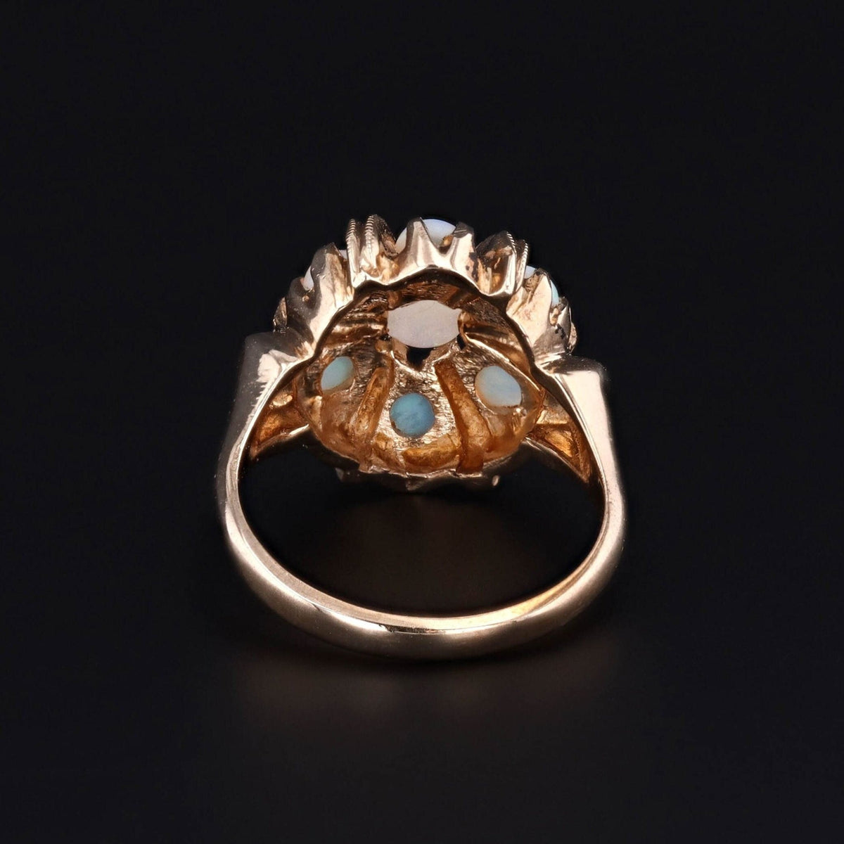 Vintage Opal Cluster Ring of 10k Gold - Trademark Antiques