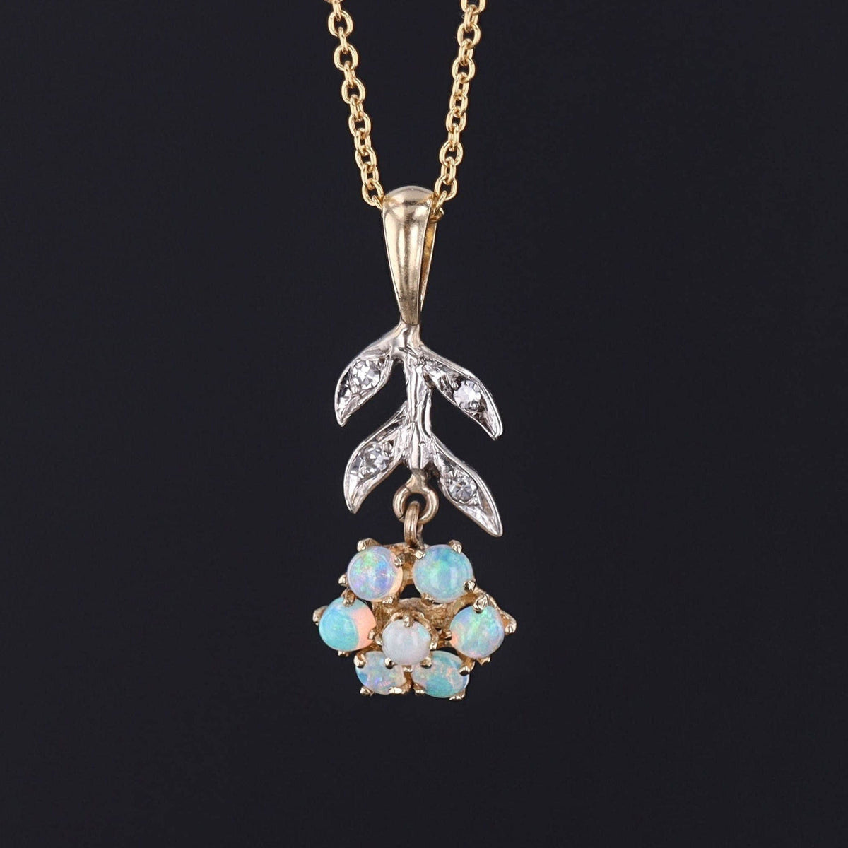 Vintage Opal Flower Conversion Earrings of 14k Gold - Trademark Antiques