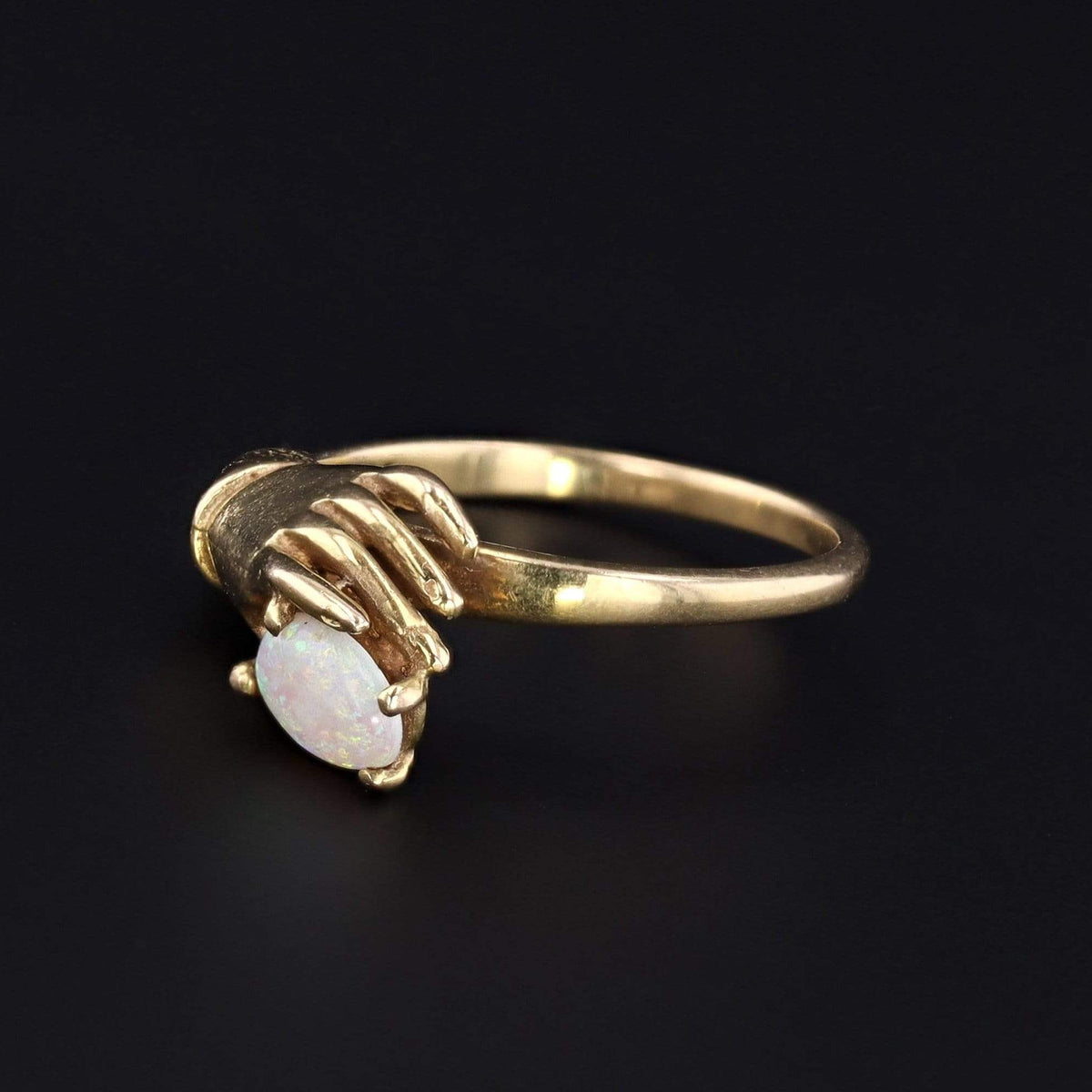 Vintage Opal in Hand Ring | 14k Gold Ring - Trademark Antiques