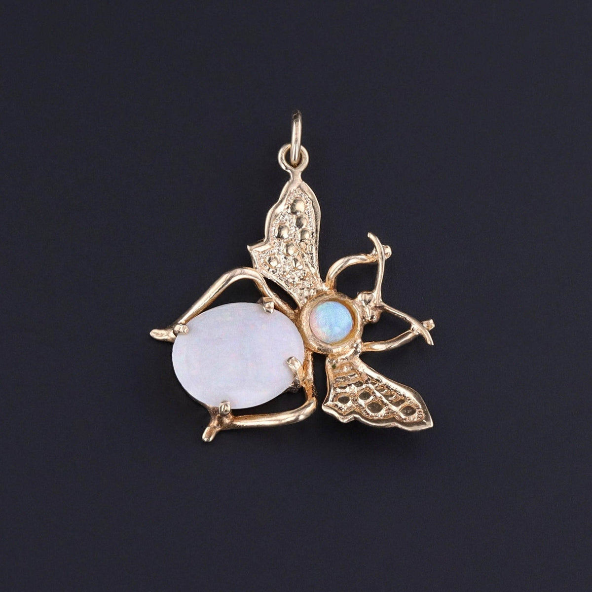 Vintage Opal Insect Conversion Pendant of 14k Gold - Trademark Antiques