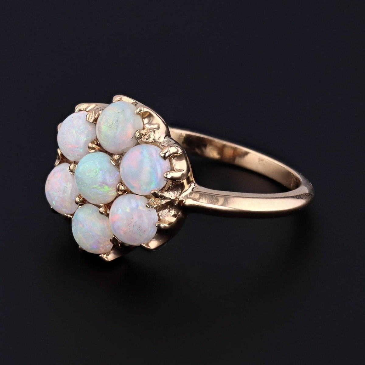 Vintage Opal Ring | 14k Gold Opal Cluster Ring - Trademark Antiques