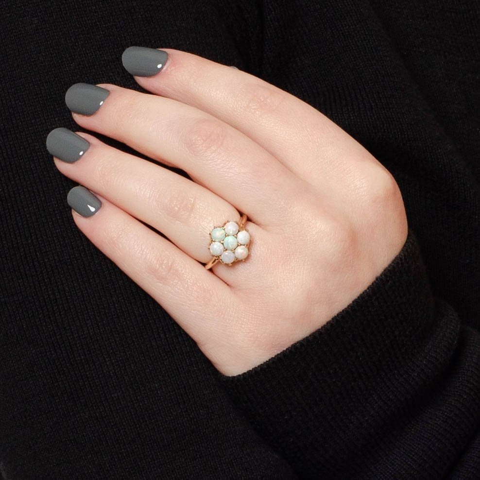 Vintage Opal Ring | 14k Gold Opal Cluster Ring - Trademark Antiques