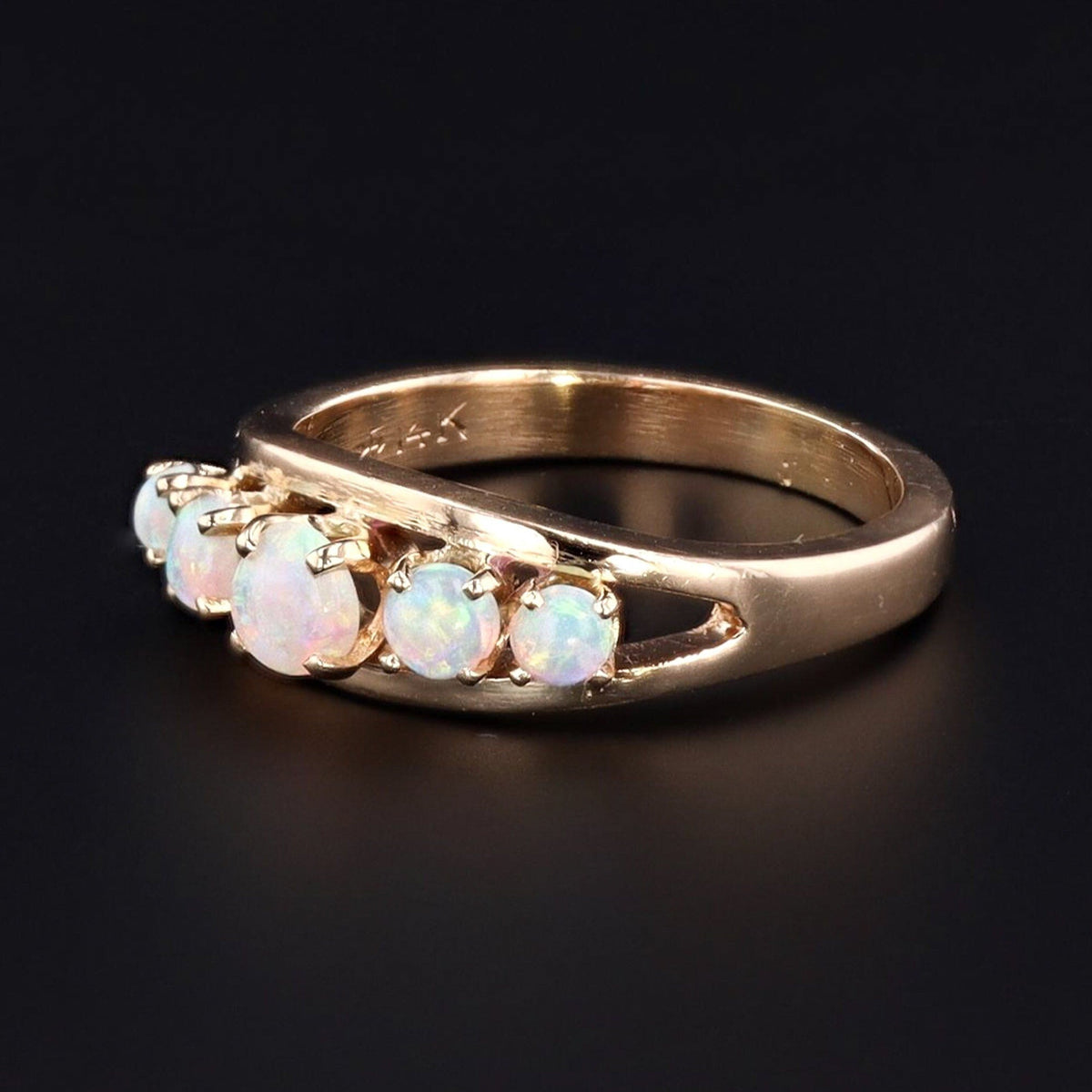 Vintage Opal Ring | Five Opal Row Ring - Trademark Antiques