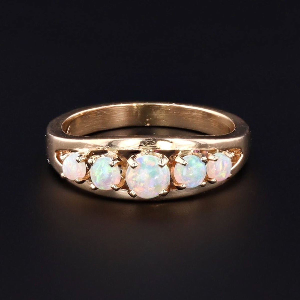 Vintage Opal Ring | Five Opal Row Ring - Trademark Antiques