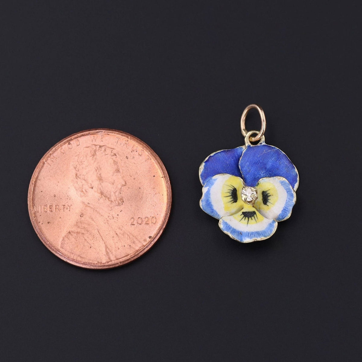 Vintage Pansy Charm | Blue Pansy - Trademark Antiques