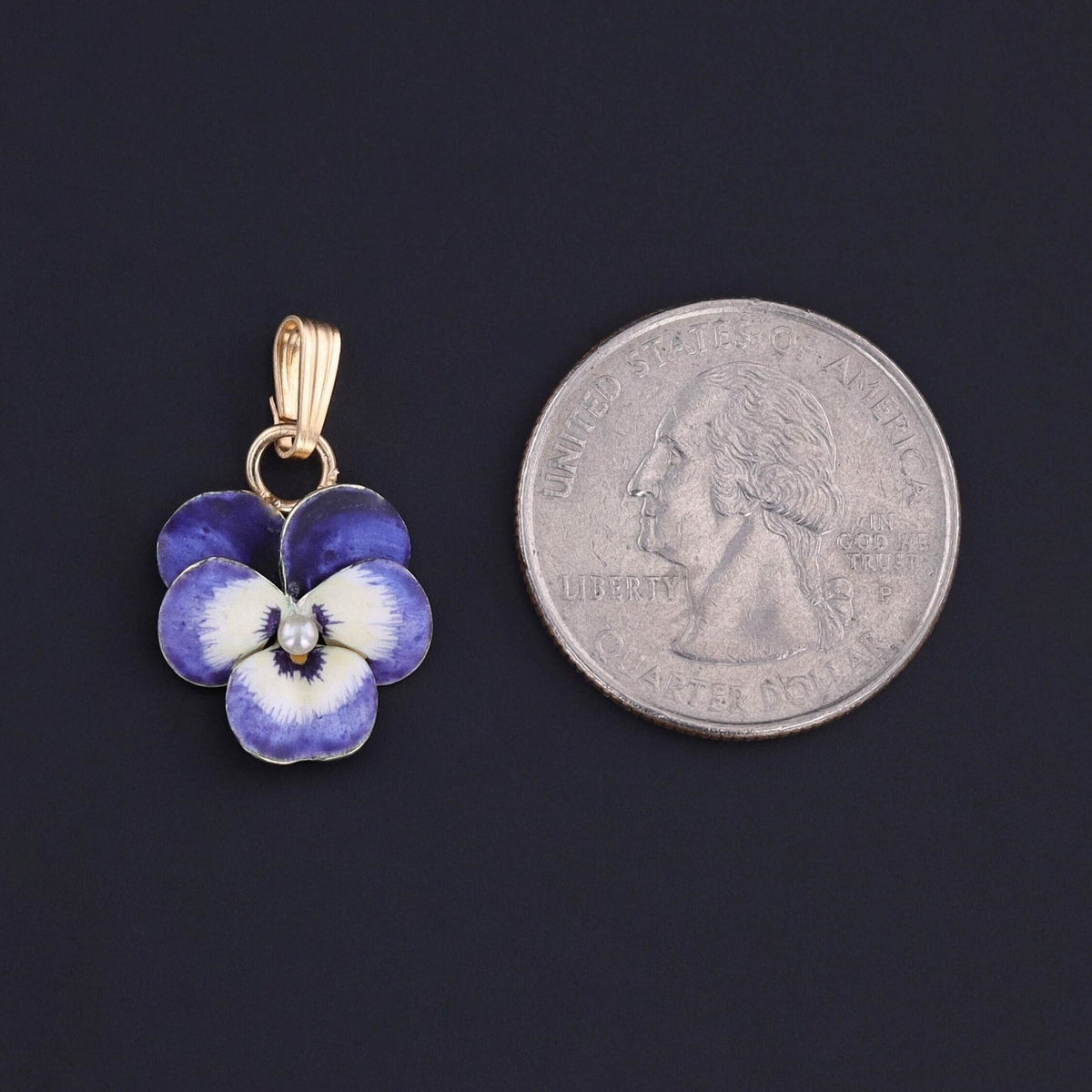 Vintage Pansy Conversion Pendant of 14k Gold - Trademark Antiques