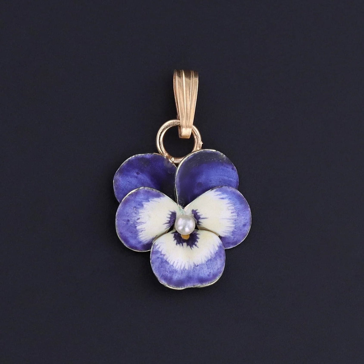 Vintage Pansy Conversion Pendant of 14k Gold - Trademark Antiques