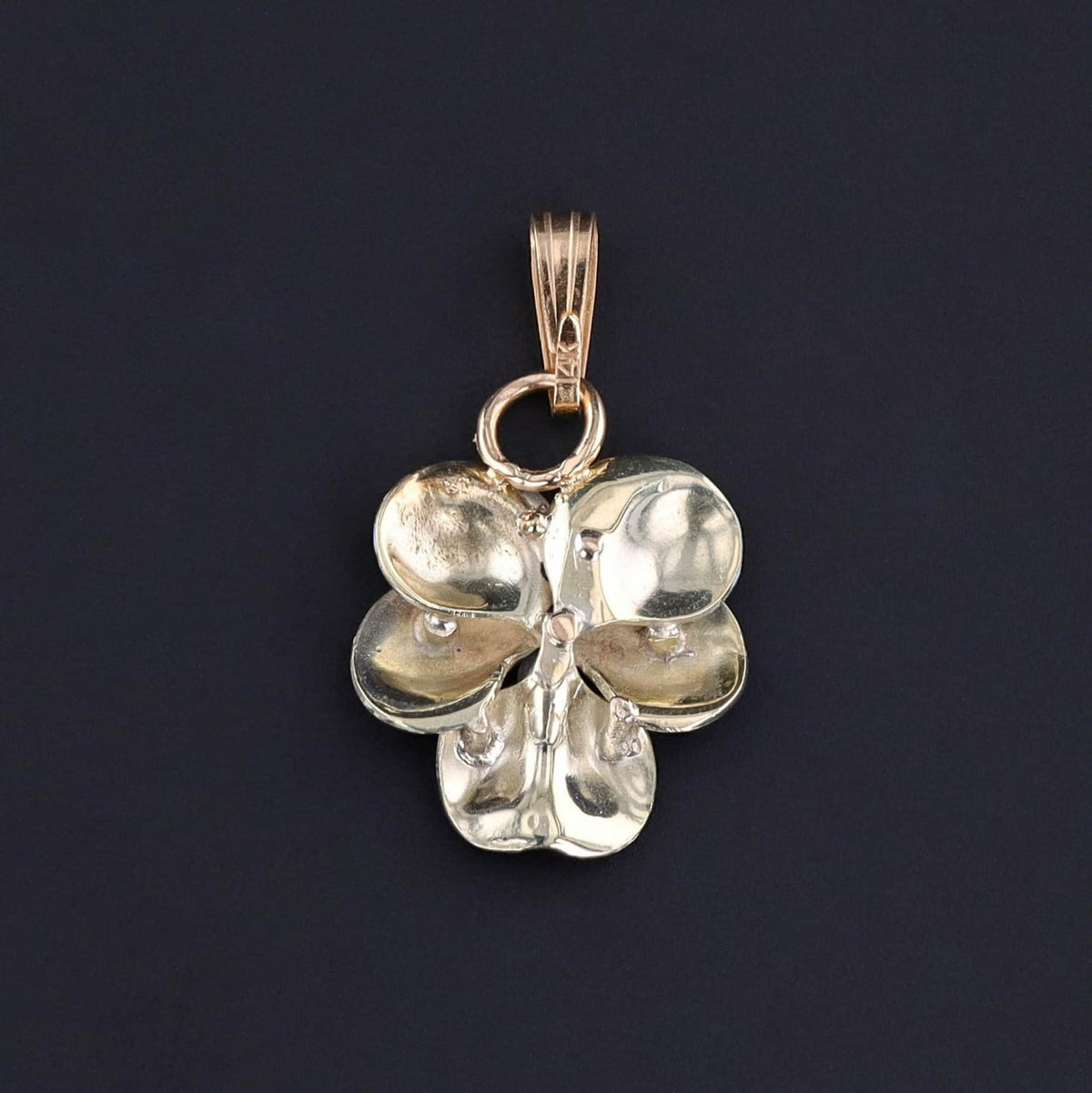 Vintage Pansy Conversion Pendant of 14k Gold - Trademark Antiques