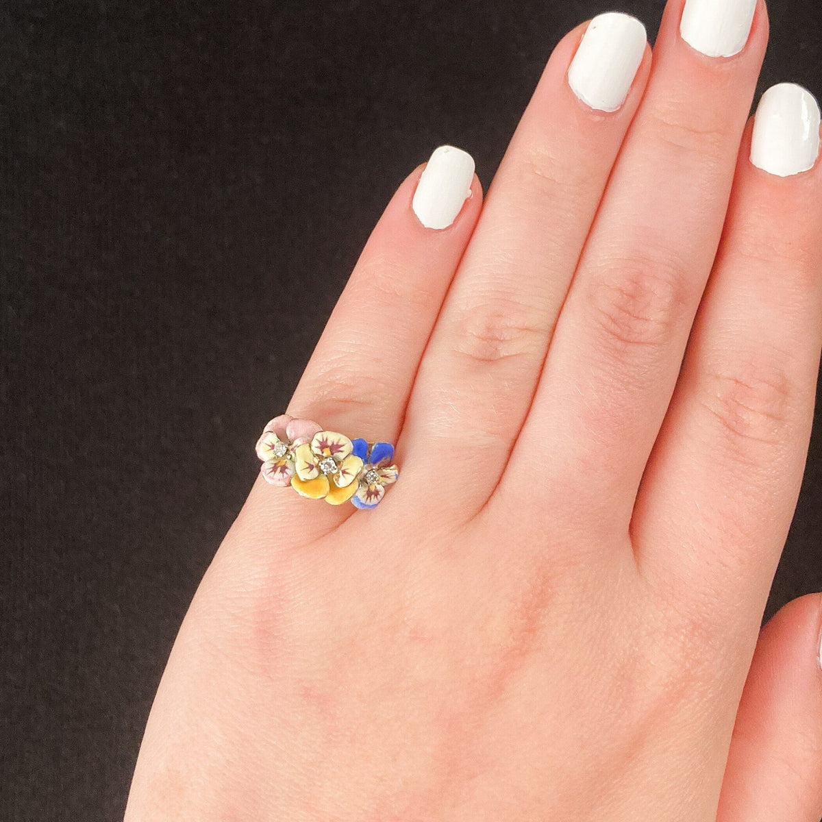 Vintage Pansy Ring of 14k Gold - Trademark Antiques
