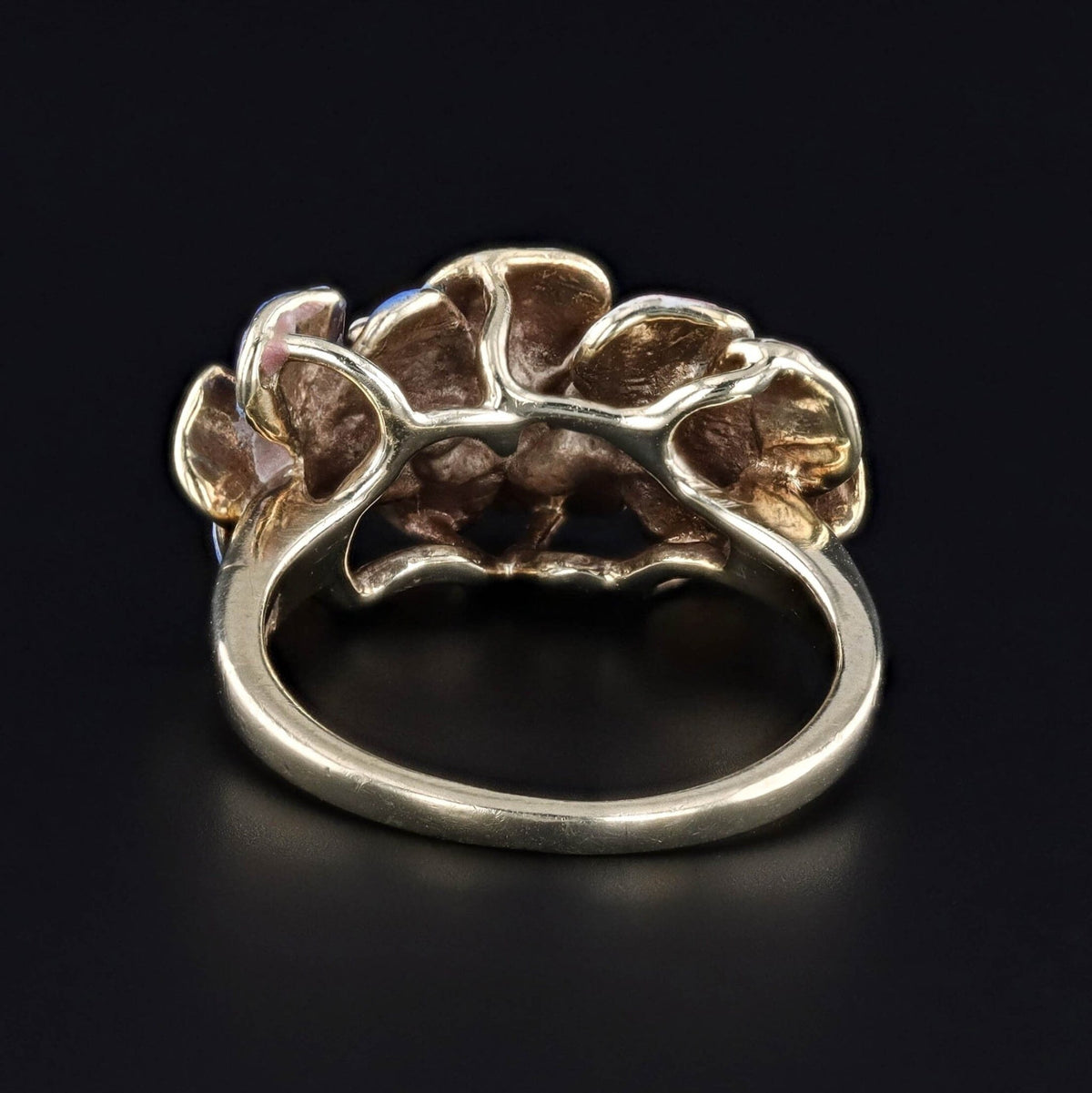 Vintage Pansy Ring of 14k Gold - Trademark Antiques