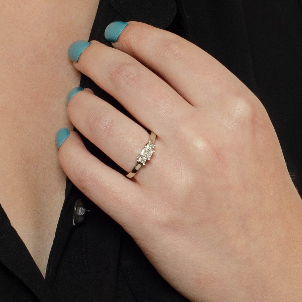 Vintage Past Present and Future Diamond Ring - Trademark Antiques