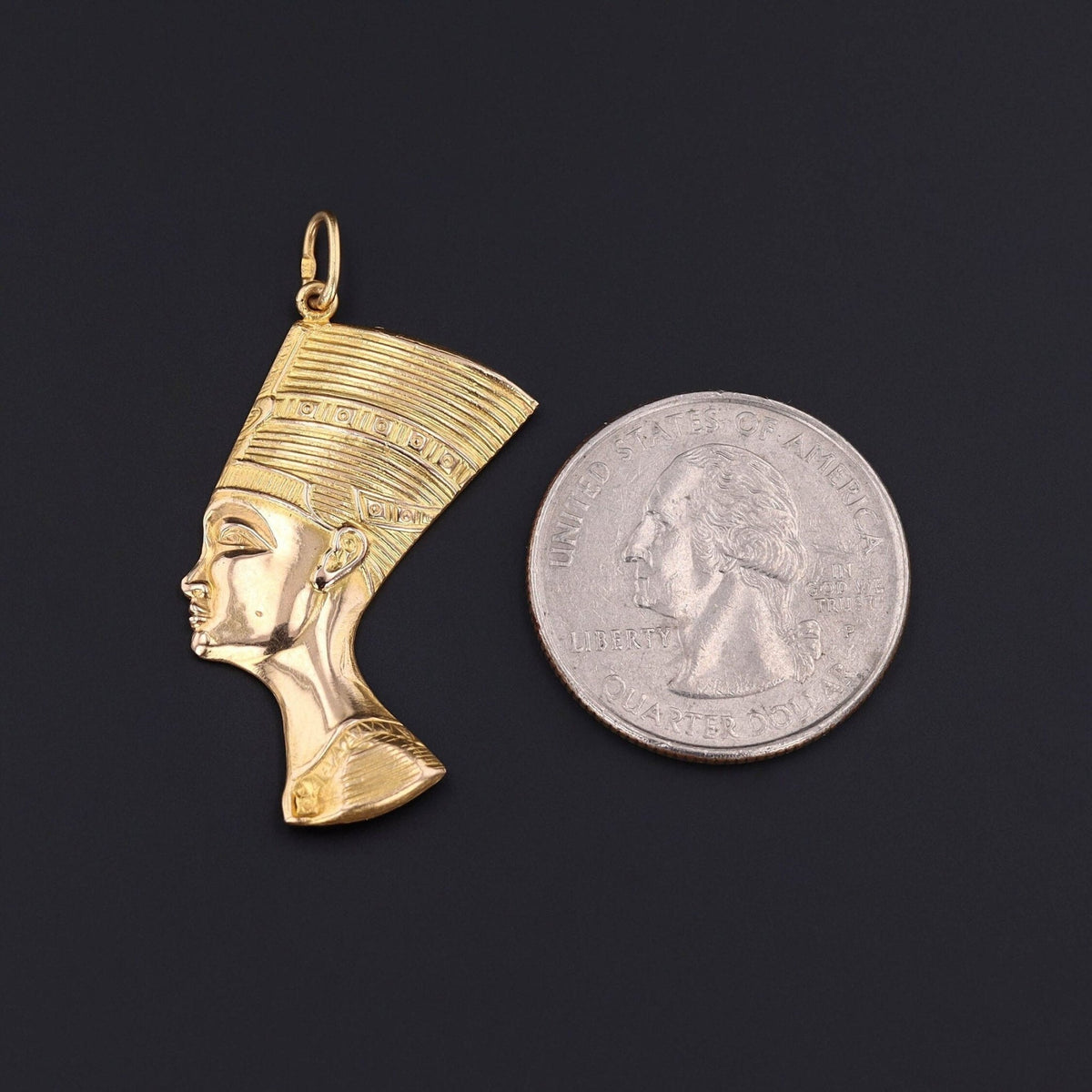 Vintage Pharaoh Pendant of 18k Gold - Trademark Antiques