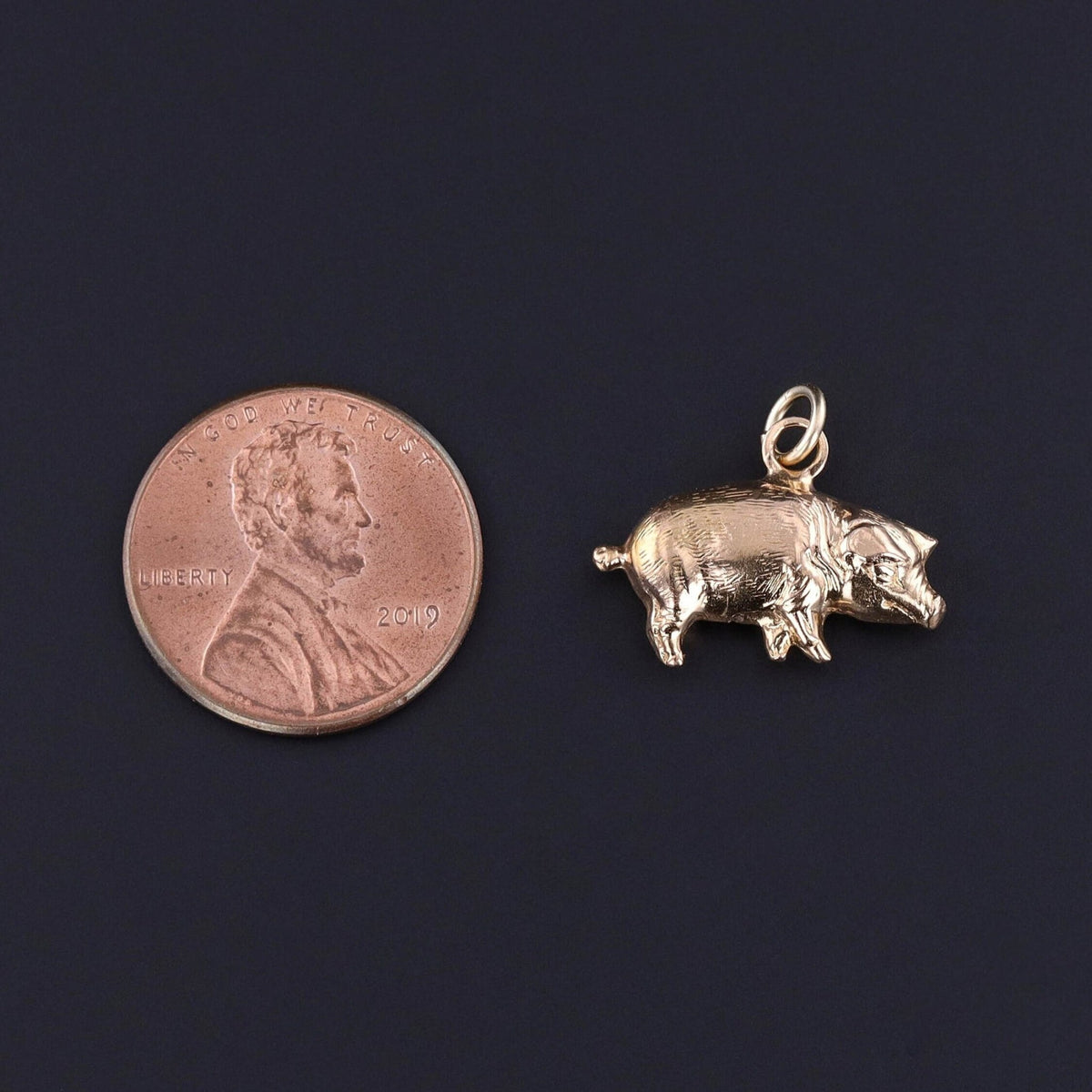 Vintage Pig Charm of 18k Gold - Trademark Antiques