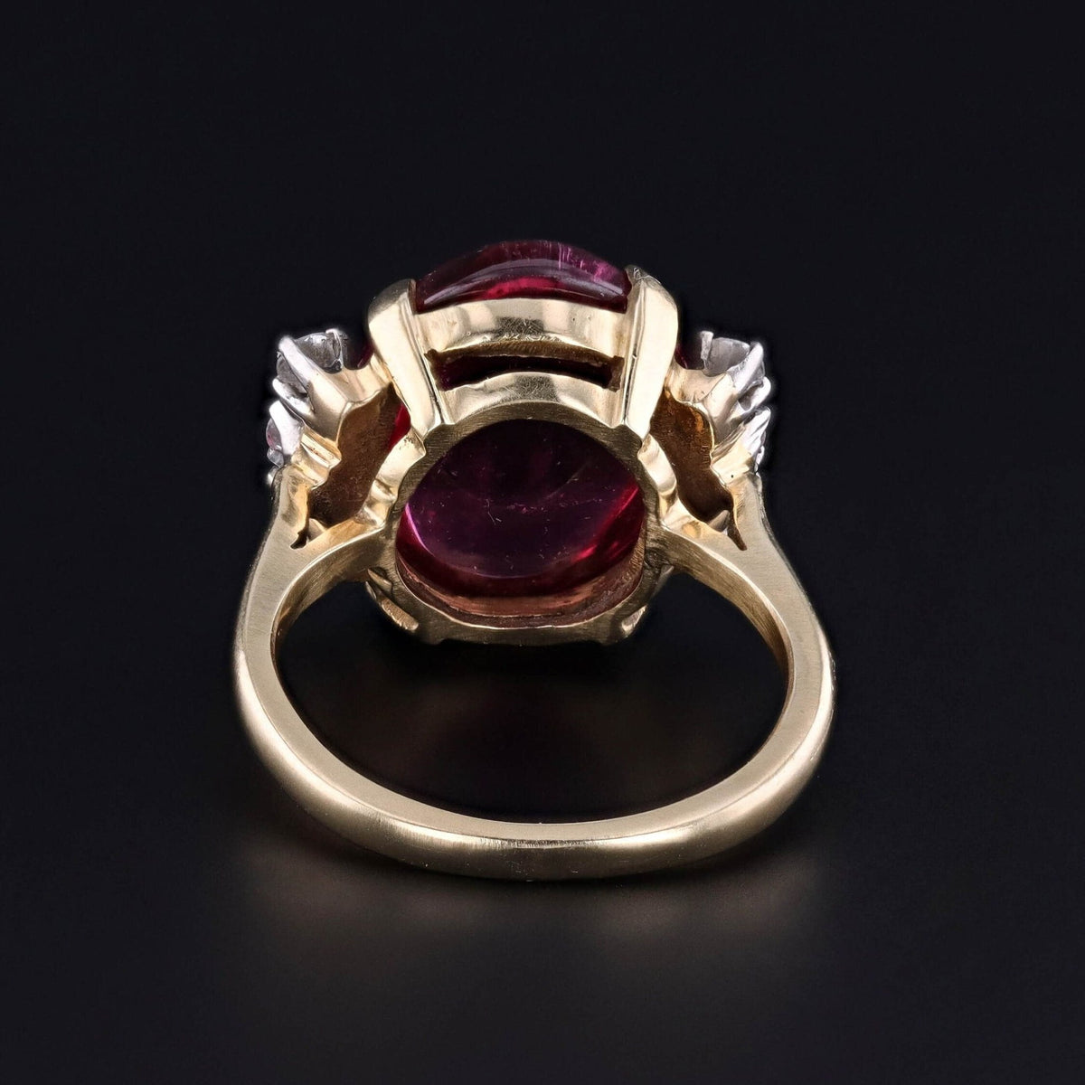 Vintage Pink Tourmaline &amp; Diamond Ring with EGL Appraisal - Trademark Antiques