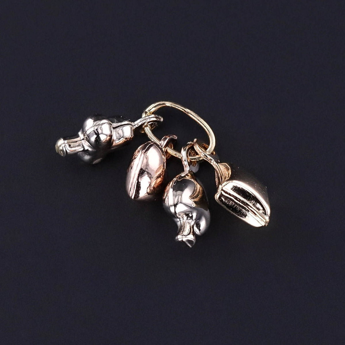 Vintage Playing Card Symbols Charm of 14k Gold - Trademark Antiques
