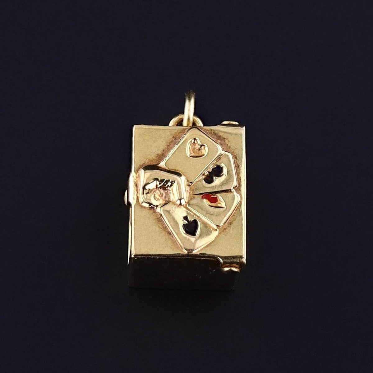 Vintage Playing Cards Charm of 14k Gold - Trademark Antiques