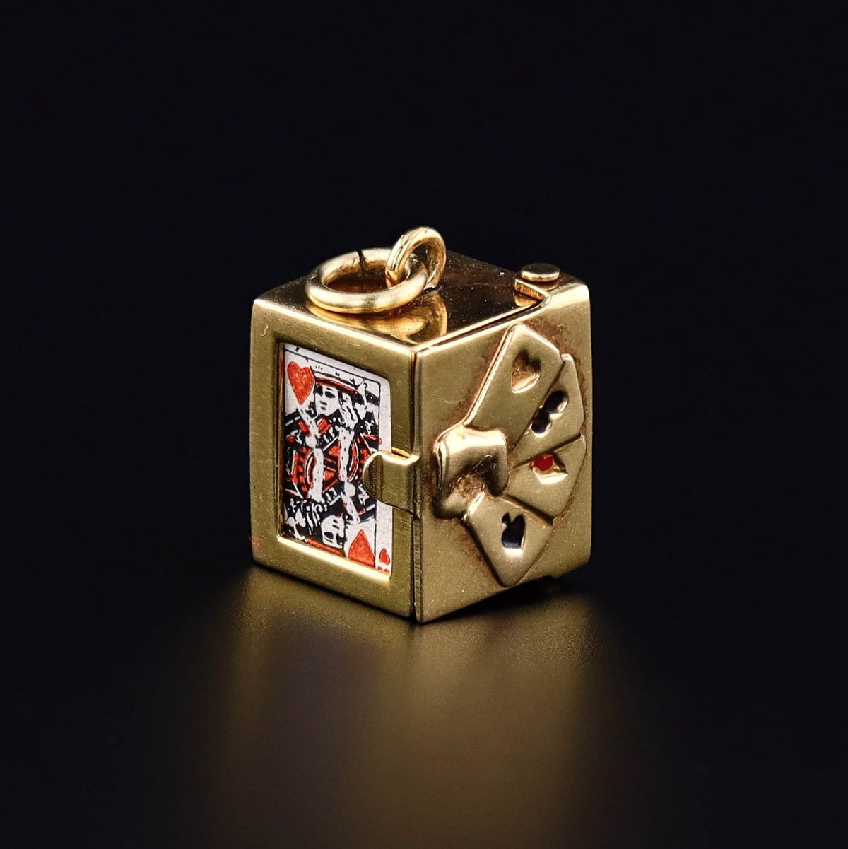Vintage Playing Cards Charm of 14k Gold - Trademark Antiques